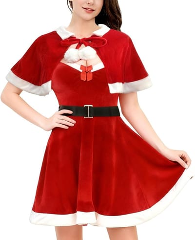 Vrouwelijk Kerstman Kostuum voor Dames - Santa Outfit, Cosplay, Feestkleding en Carnaval Dress