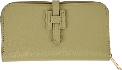 Giuliano lederen portemonee - Dames - Made in Italy - Pistach groen