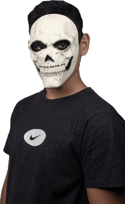 Partychimp Schedel Skelet Skull Gezichts Masker Halloween Masker voor bij Halloween Kostuum Volwassenen - Latex - One-size
