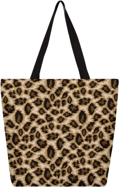 Canvas Shopper Tas - Draagtas Grote Tas - Dagelijks Gebruik - Luipaard Print - 40 cm Hoog - Multicolor
