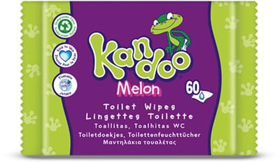 Kandoo Vochtige Toiletdoekjes Melon - 6 x 60 stuks - Voordeelverpakking
