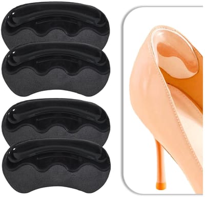 2 paar anti-slip hielgrepen voor te grote schoenen, gel hielvoeringen en vullers voor losse schoenen, zelfklevende achterkant hielkussen inzetstukken, hielblaren beschermers voor dames en