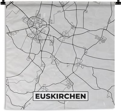 Wandkleed - Wanddoek - Stadskaart - Plattegrond - Kaart - Euskirchen - Duitsland - 180x180 cm - Wandtapijt