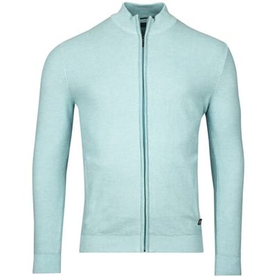 Baileys Vest Cardigan Zip Allover Plated Two-Tone Jacquard Aqua / male