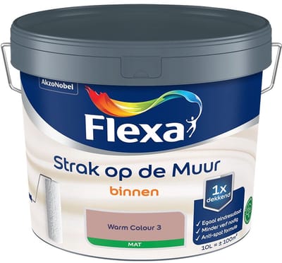 Flexa - Strak Op De Muur Binnen Mat - Warm Colour 3 - Mengverf - 10 L
