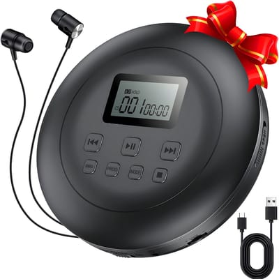 AHD® CD Speler - Draagbare CD Speler - Portable CD Speler - Zwart - 22cm x 18cm x 5cm