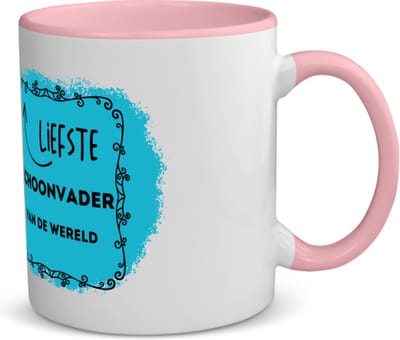 Akyol - liefste schoonvader van de wereld koffiemok - theemok - roze - Vader - de liefste schoonvader - vader cadeautjes - vaderdag - verjaardag - geschenk - kado - 350 ML inhoud