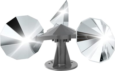 SnelShoppen - OFFO Windrad Vogelafweer, Duivenafweer, Beweegbare Vogelverschrikker, Windspel met 360° Reflectie, Kunststof Basis, Geschikt voor Gevel,