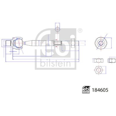 Axiaalgewricht, spoorstang FEBI BILSTEIN 184605