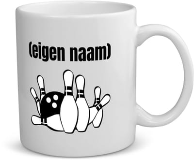 Akyol - bowlen kegels met eigen naam koffiemok - theemok - Bowlen - bowlers - iemand die houdt van bowlen - verjaardag - cadeau - kado - 350 ML inhoud