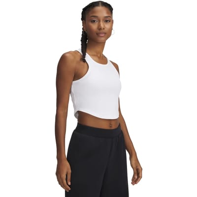 Under Armour Damen Sportshirt Rival Rib Tanktop 1389798 White 100-S (US SM)