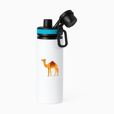 Hacebo® - Kamelen waterfles met draaidop blauw - Alpaca - Dieren liefhebbers - Dieren - dromedaris - water fles - 850ML