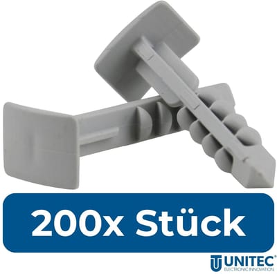 200x plugsteeknagel 40 mm x 6 mm grijs montagedeugel insteekplug 6x40 mm insteekbaar