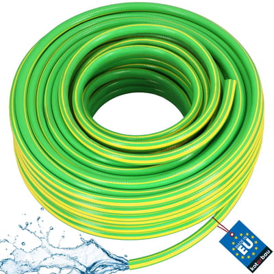 KOTARBAU® Tuinslang, Waterslang, PVC, 50 m, Groen Geel, 1 Inch, 4-Lagen, Flexibel, Bewateringsslang, Versterkt, Tuinbewateringsslang, Waterslang voor Tuin