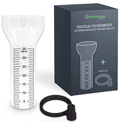 Vervangingsglas voor Regenmeter 35 mm/m² met Houder - Neerslagmeting voor Tuin