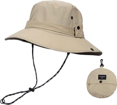 Bucket Hat Heren, Cowboy Hoed, Zonnehoed, One Size, Maat 55-63 cm - Beige