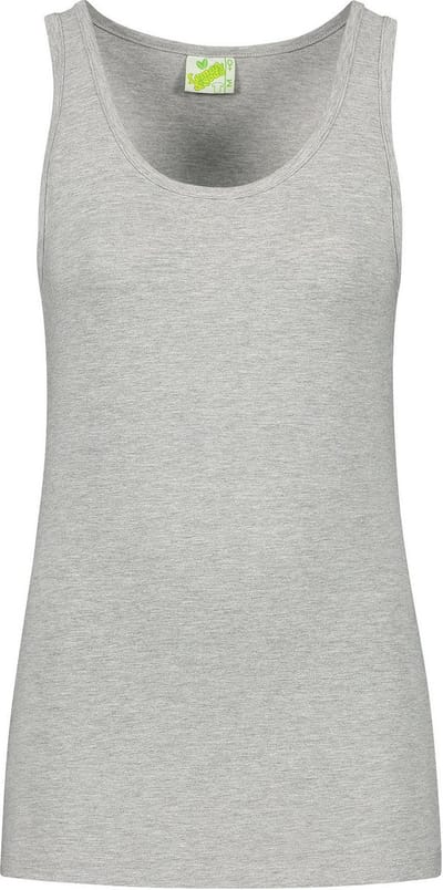 Lemon & Soda Sport singlet voor dames - lichtgrijs - mouwloos shirtje - katoen/elastaan - ademend XXL