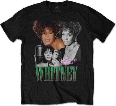 Whitney Houston - Always Love You Homage Heren T-shirt - S - Zwart