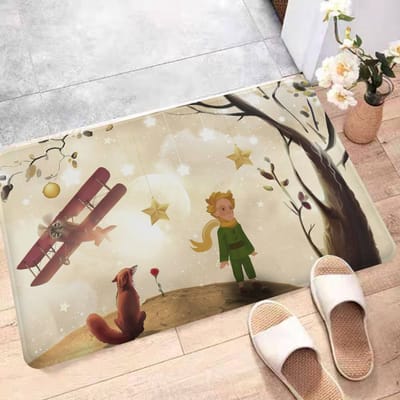 Œuvres Littéraires Le Petit P-Prince Tapis de Bain Style Nordique Tapis d'Entrée Maison Tapis de Bain-Toilettes Tapis de Bienvenue Chambre 40x60 cm
