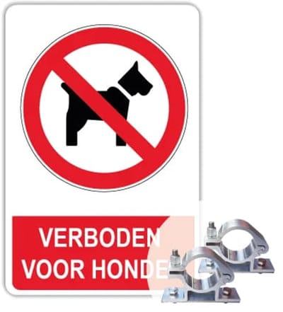 Gratis yogalessen bord - Weerbestendig Aluminium - 40x60 cm - Bevestiging: Met paalbeugels Ø48mm