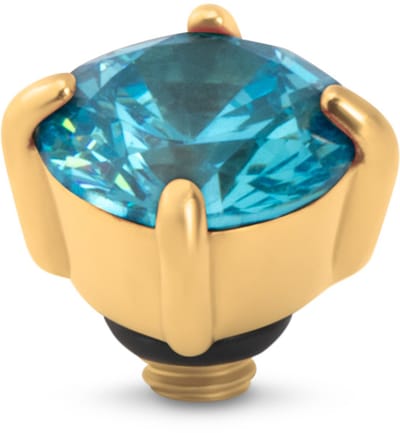 Melano Twisted Glint Steentje Aqua Blue | Goud