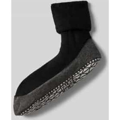 FALKE Cosyshoe Noppen op de zool wol huissokken heren zwart - maat 39-40