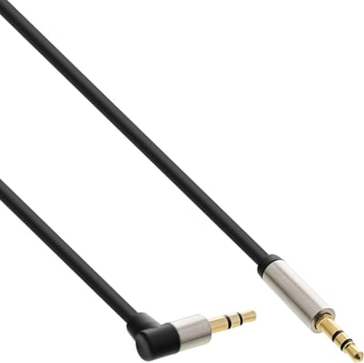 Premium 3,5mm Jack stereo audio slim kabel - haaks - 0,50 meter