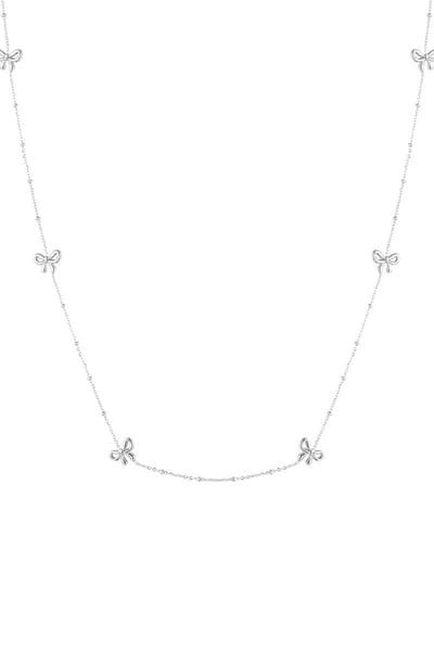 Bijoutheek Collier Strikjes Lang Zilver