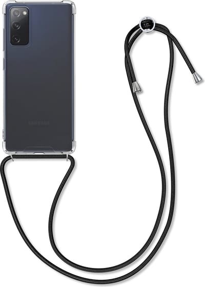 kwmobile telefoonhoesje geschikt voor Samsung Galaxy S20 FE - Hoesje met telefoonkoord - Back cover in zwart / transparant
