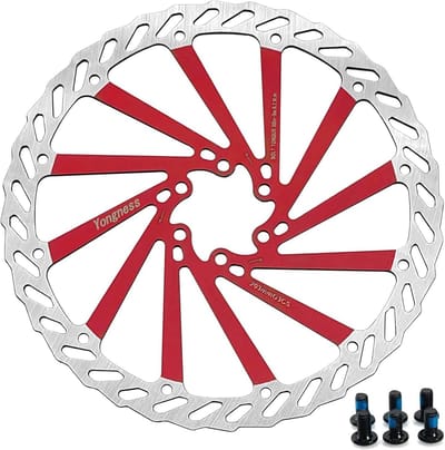 Fietsschijfremrotor - Fietsremschijf - Veilig Fietsen - Roestvrij Staal - 180 mm - Rood
