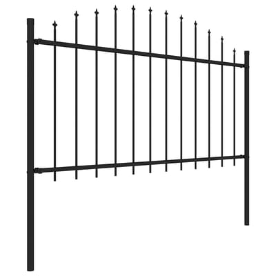 vidaXL - Tuinhek - Woerden - met - speerpunt - staal - 170x150 - cm - zwart