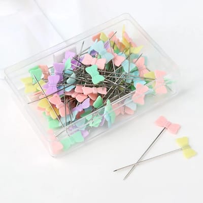 WiseGoods Premium 200x Naaipinnen Met Gekleurde Kop Extra Scherp Voor Naaien / Quilten & Knutselen - Dressmaking Pins Vlinder