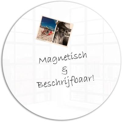 Mydesignglas Glazen Whiteboard - Gehard Glas - Magneetbord - Memobord - Magnetisch - Krasbestendig - Frameless - fi 100cm - Spierwit