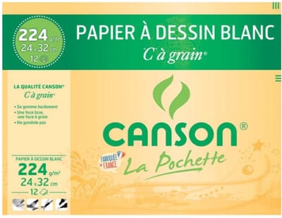 CANSON tekenpapier 'C' à Grain, DIN A4, 125 g/qm