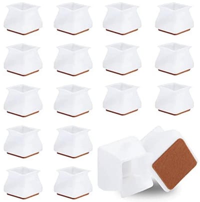 16-delige Silicone Stoelpootdoppen voor Meubels, Antislip en Geluidsdempend, Wit