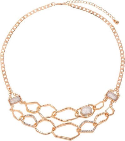 Behave - Ketting met schakels en matte frost stenen - Nikkelvrij - Modeaccessoire