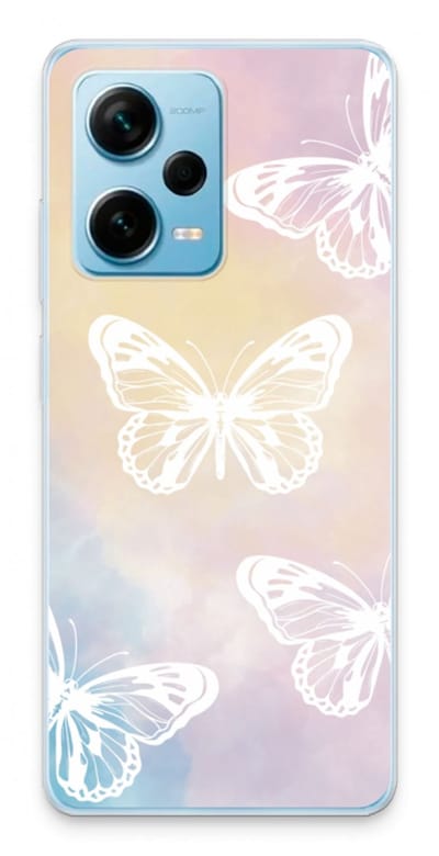Case Company® - Hoesje geschikt voor Xiaomi Redmi Note 12 Pro Plus hoesje - White butterfly - Soft Cover Telefoonhoesje - Bescherming aan alle Kanten en Schermrand