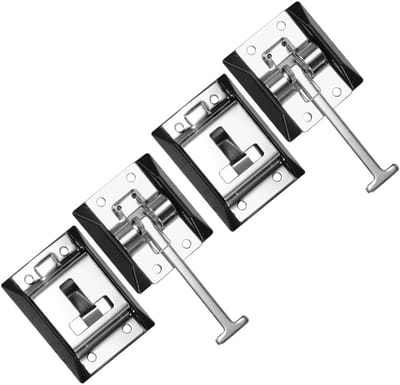 Deurstopper T-vorm - Deurklem Camper - Voertuig Beveiligen - Roestvrij Staal - 12 x 6 x 4 cm - Zilver