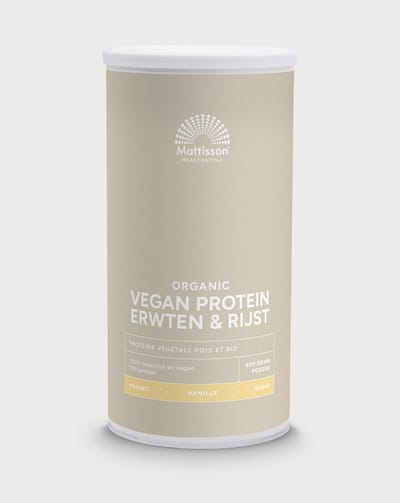 Mattisson - Biologisch Vegan Proteïne Poeder - Eiwitpoeder - Erwten & Rijst - Vanille - 500 Gram