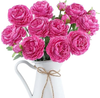 Pioenrozen Kunstbloemen Set van 6 - Ultra-realistisch - Bruiloft/Feest - Tafeldecoratie - Woonkamer/Keuken - 49 cm Lengte