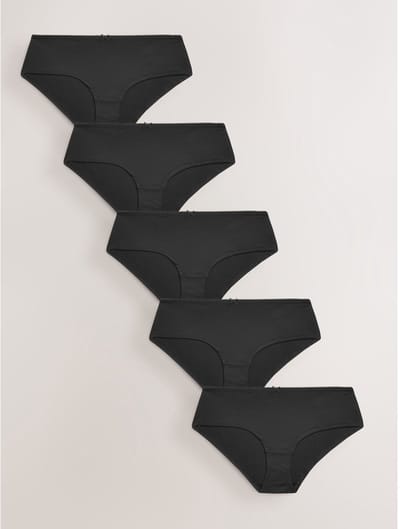 Next - Dames - Set van 5 slipjes van microvezels - Zwart