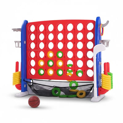 Innovastore Buitenspeelset - Spel - Spelset - 4op1 rij - Basketbalring - Ringgooien - Kinderen - Volwassen - 109x40x96 cm