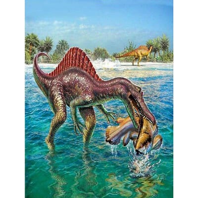 Diamant schilderij kruissteek landschap hars diamant borduurwerk diamant mozaïek handwerk dinosaurus 20X30CM