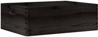 Houten Opbergkist - Houten Kist Met Handvatten - Spullen Opbergen - Massief Vurenhout - 40x30x13 cm - Zwart