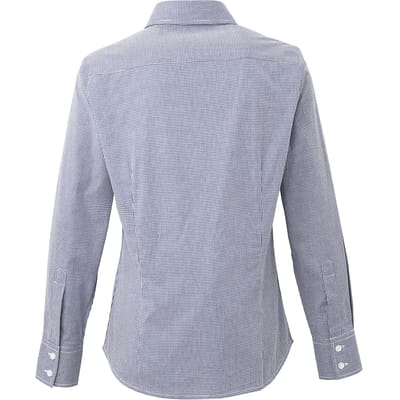 Premier Dames/dames Microcheck Shirt met lange mouwen (Marine / Wit)