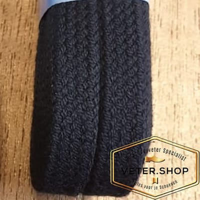 Smalle platte gewaxte veters van Gala - ca 3mm breed - Donkerblauw, 70cm lang