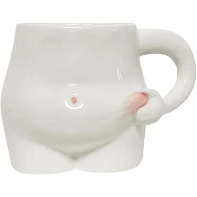 320ml Grappige Keramische Koffiekop Leuke Dikbuik Mok Kunst Design Waterbeker Woonkamer Huisdecoratie Accessoires Creatieve Mok Cadeau 320ml white