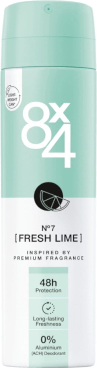 8 x 4 Deospray - No.7 Fresh Lime - Deodorant - Limoengeur - 150 ml