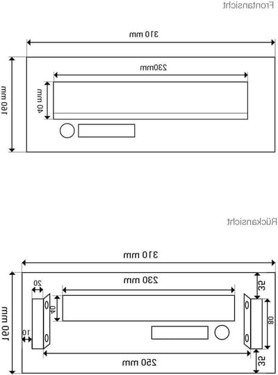 CD-26 Edelstah brievenbus brievenbus frontplaat met bel & naambordje (160x310 mm) - LETTERBOX24.de