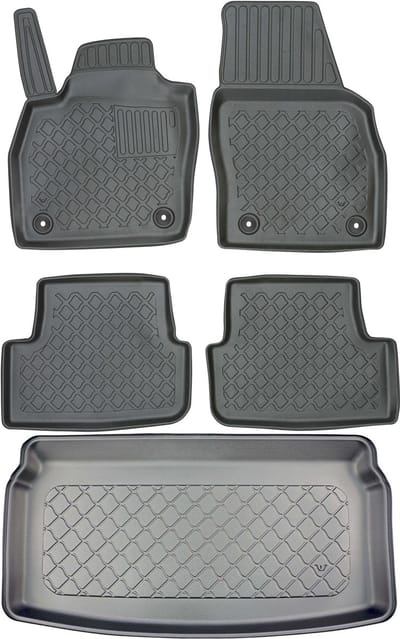 Aristar - Bagageruimtemat en Automatten Set - Audi A1 II Sportback Hatchback - Voor en Achter - Zwart